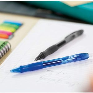 Stylos gel rétractables, Douceur d'ecriture, Pointe moyenne (0,7 mm), Bleu - BIC Gel-ocity – Image 3