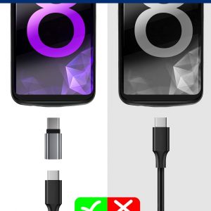 Lot de 3 adaptateur Extension USB C vers USB C Femelle, Connecteur étendu Thunderbolt 3 pour Lifeproof Otterbox Case. – Image 5