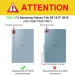 FINTIE Étui pour Samsung Galaxy Tab S6 10.5 2019 (Compatible avec Chargement sans Fil S Pen) – Multi-Angle Coque de Protection avec Fentes pour Documents et Fonction Veille:Réveil Auto, Gris – 1