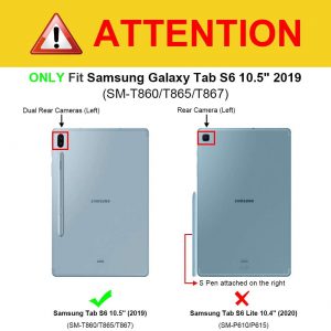Étui de protection pour Samsung Galaxy Tab S6 10.5 2019 (Compatible avec Chargement sans Fil S Pen) avec Veille/Réveil Auto, Gris – FINTIE – Image 5