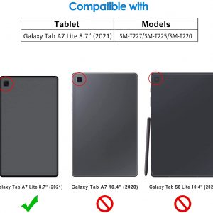 Coque étui de protection compatible avec Samsung Galaxy Tab A7 Lite 8,7 Pouces 2021 (SM-T227, SM-T225, SM-T220), Noir - JETech – Image 6