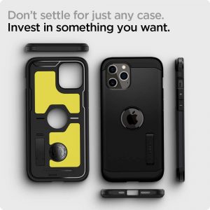 Coque de protection antichoc compatible avec iPhone 12 Pro Max - Noir - Spigen Tough Armor – Image 8