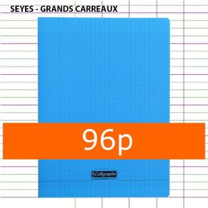 Cahier 96p grand format polypro(couv. plastique) 24×32 grands carreaux séyès 90g – couleur aléatoire( bleu, vert et rouge) - CALLIGRAPHE – Image 5