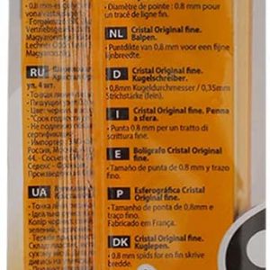 Paquet de 4 stylos à bille cristal original pointe fine (0,8 mm), Couleurs Assorties - BIC – Image 3