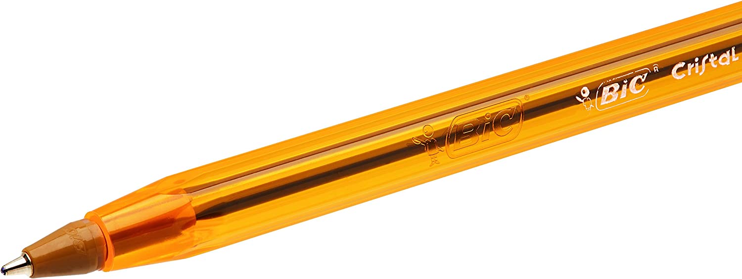 BIC Cristal Original Stylos-Bille Pointe Fine (0,8 mm) – Couleurs Assorties, Pochette de 4 4