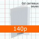 CAHIER POLYPRO INCOLORE 24X32 CONQUERANT GRANDS CARREAUX SÉYÈS 140P 90G