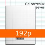 CAHIER POLYPRO INCOLORE CALLIGRAPHE 17X22 192P GRANDS CARREAUX SEYÈS 90G