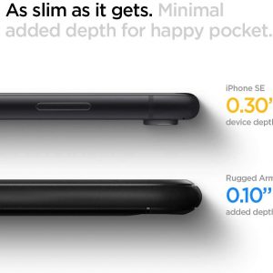 Coque de protection Compatible avec iPhone SE 2022 5G et Compatible avec iPhone SE 2020 - Noir - Spigen Rugged Armor – Image 4