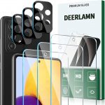DEERLAMN Verre Trempé pour Samsung Galaxy A73, 9H Dureté, Protection Écran et Caméra Arrière Protecteur, 3+3 Pièces