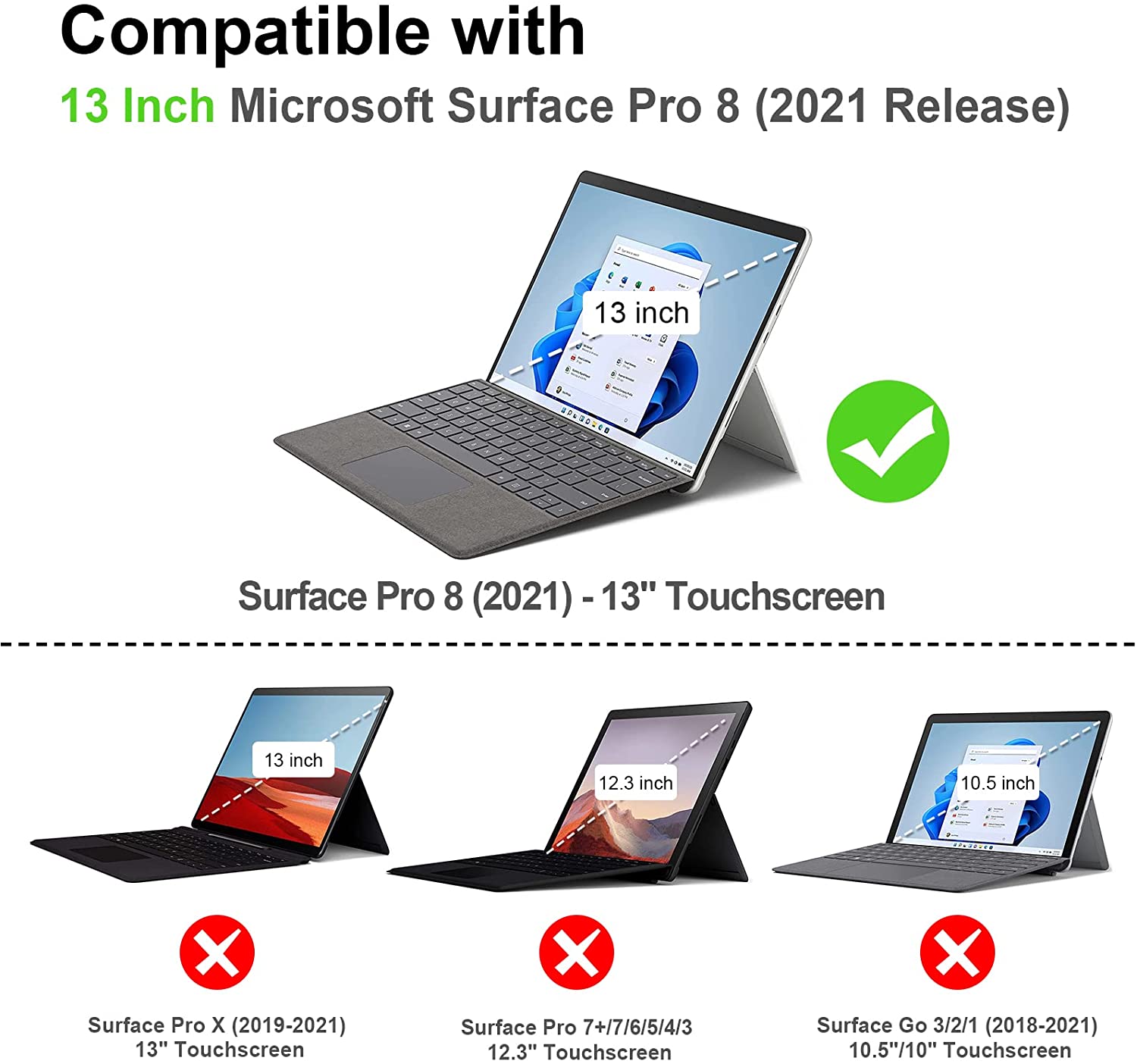 Coque de protection Multi-Angles pour Microsoft Surface Pro 7-6-5-4-3 ...