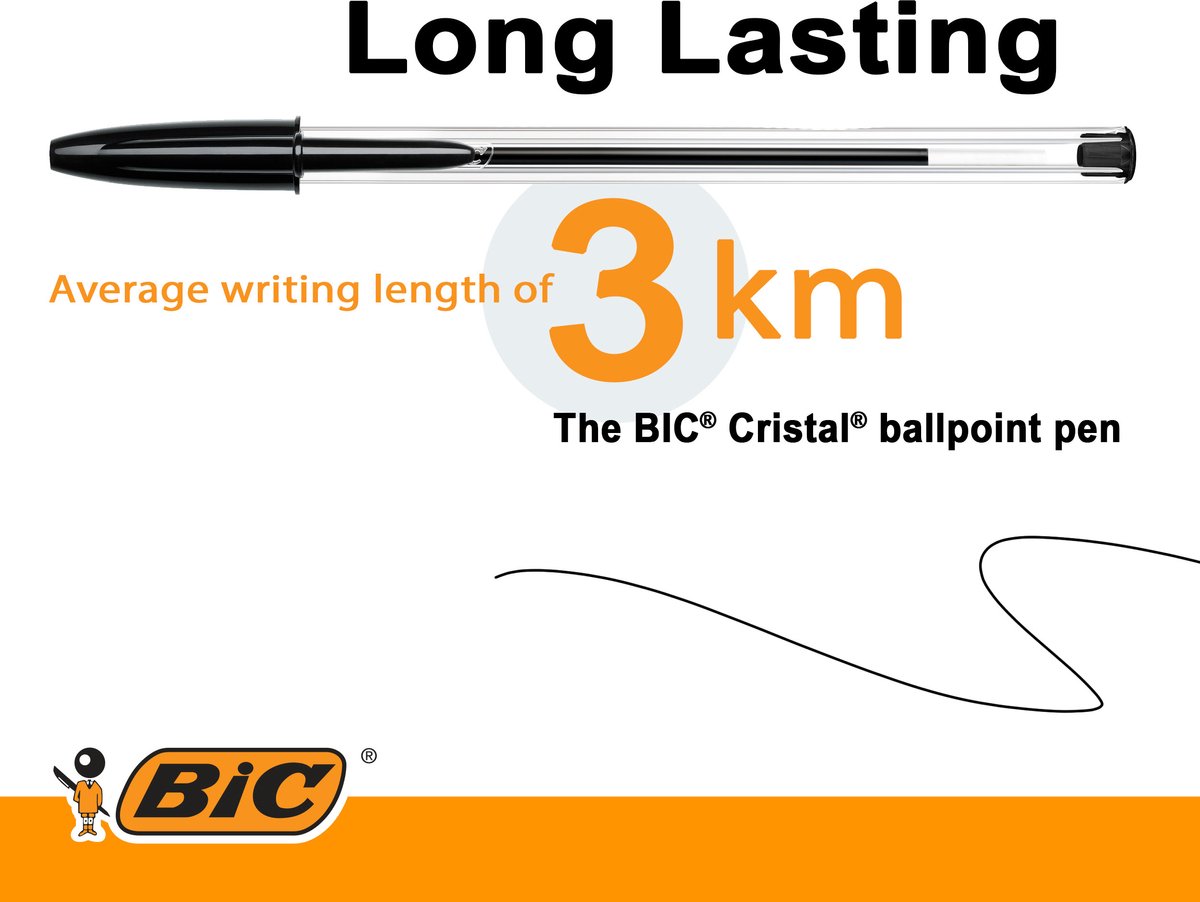 Paquet de stylo 50 NOIR 3639 – Bic Cristal 3