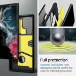 Spigen Tough Armor Coque Compatible avec Samsung Galaxy S22 Ultra 5G – Noir 4