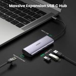 UGREEN Hub USB C type C vers 3 ports USB 3.0 Dock avec adaptateur Gigabit Ethernet Micro USB – 1