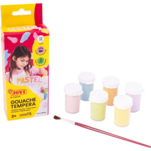 Coffret 6 Boites 15ML De Peintures Gouache  PASTEL + PINCEAU - Jovi – Image 2