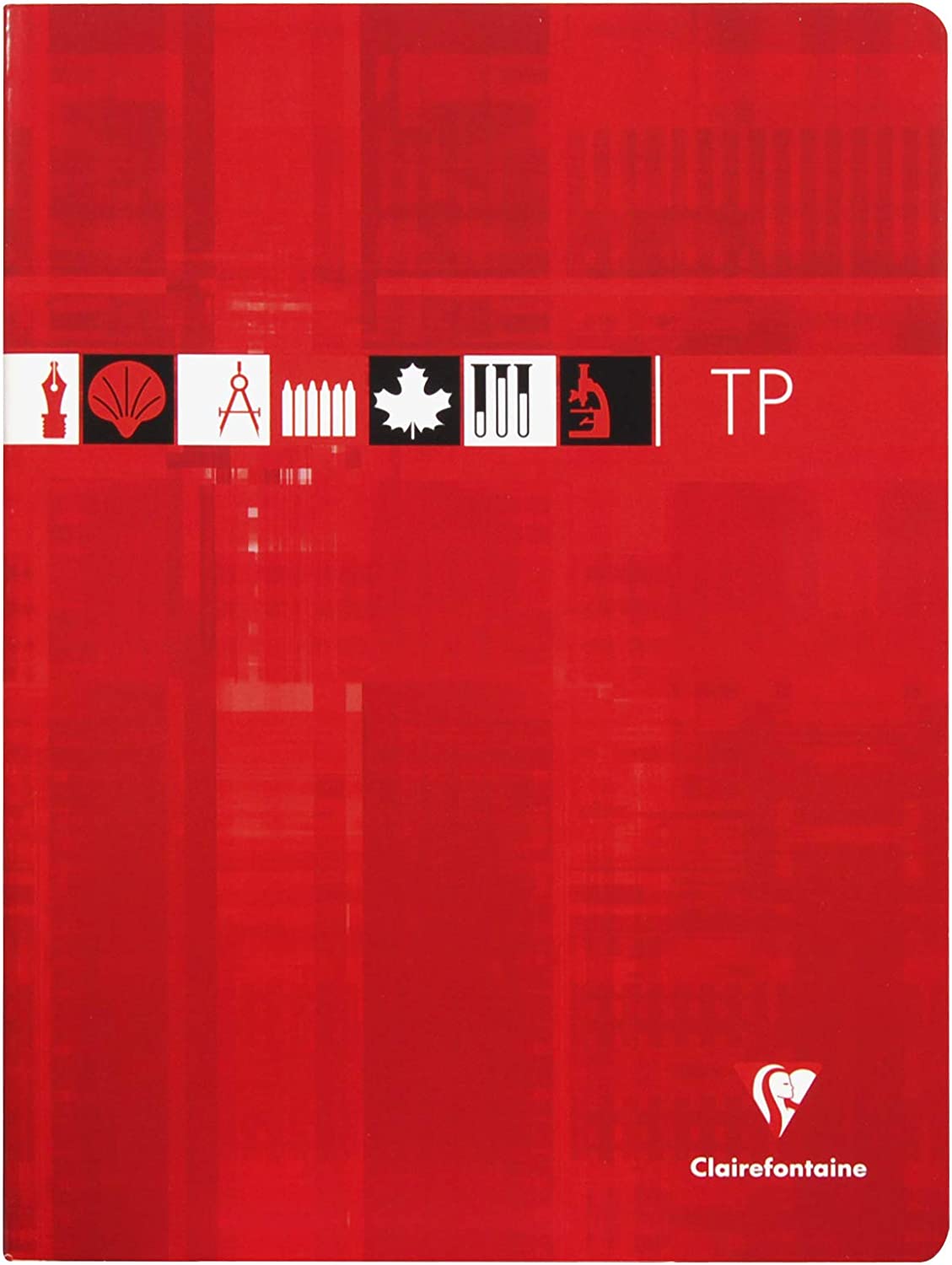 Cahier de Travaux Pratiques Clairefontaine 3327C – 24×32 cm grand format – 80 Pages Grands Carreaux 90 g . rouge