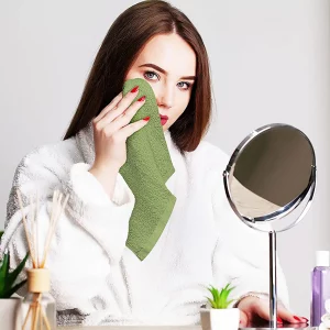 Petite serviette en coton, débarbouillette vert sauvage - 30 x 30 cm - (unité) - Utopia Towels – Image 4