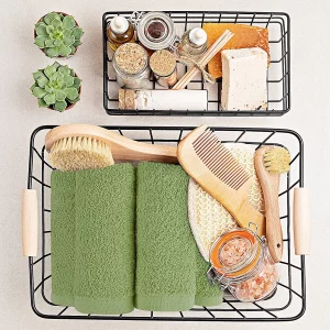 Petite serviette en coton, débarbouillette vert sauvage - 30 x 30 cm - (unité) - Utopia Towels – Image 6