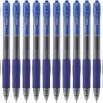 Pilot G2 BL-G2-7-BLot de 12 Stylo à bille Pointe moyenne 0.7 rétractable Encre gel Bleue Corps plastique avec grip caoutchouc 4