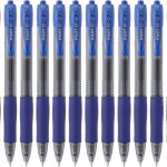 Pilot G2 BL-G2-7-BLot de 12 Stylo à bille Pointe moyenne 0.7 rétractable Encre gel Bleue Corps plastique avec grip caoutchouc 4