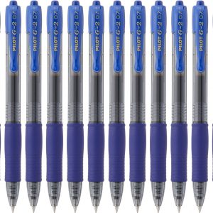 Paquet de 12 stylo gel rétractable (pointe 0,7 mm, ligne 0,39 mm, rechargeable, bl-g2-7, 6 points) - Bleue - Pilot G2 07 – Image 2
