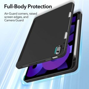 Coque de protection 10,9" pour iPad Air 5e/4e Génération 2022/2020 avec support pour Pencil, Douce et Flexible, Série Rebound - Noir - ESR – Image 6