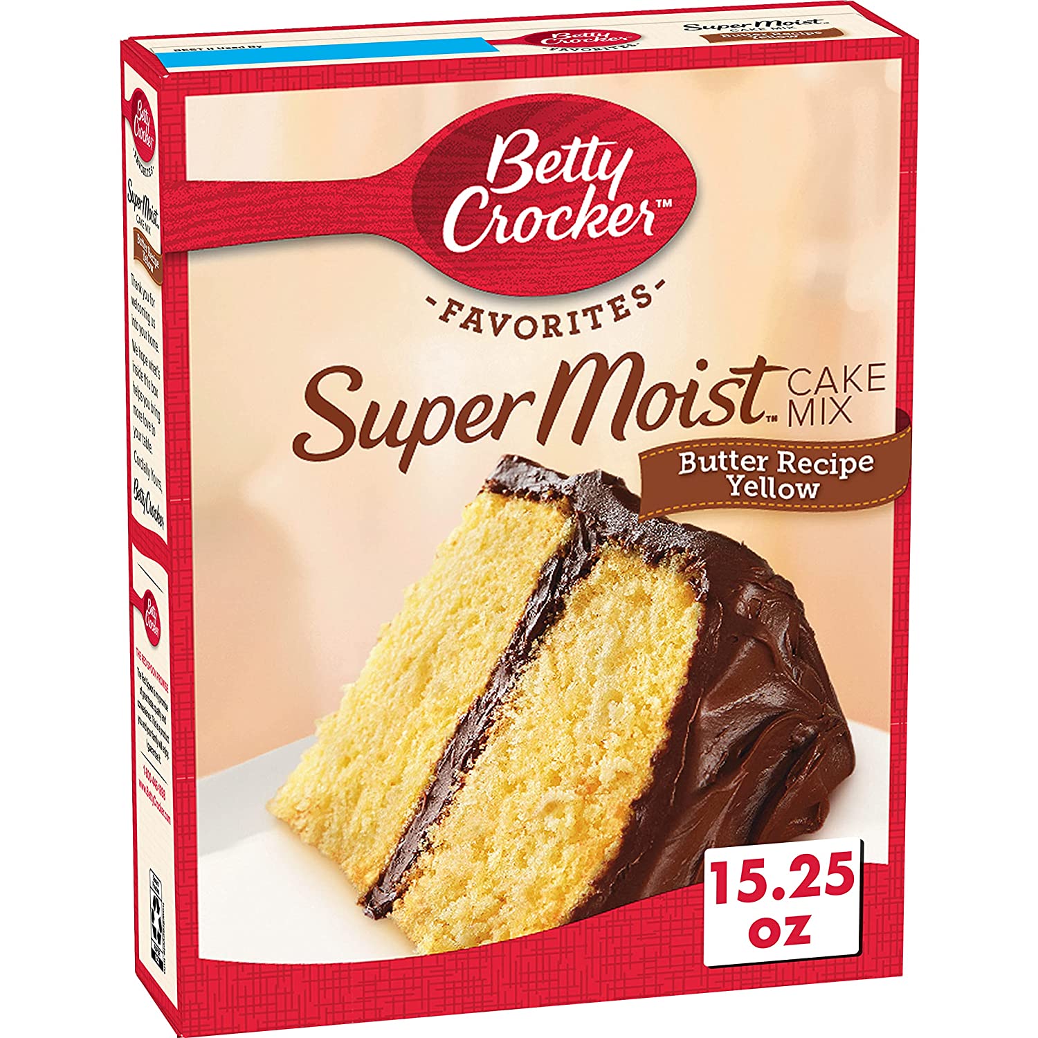 Betty Crocker Recette de beurre super humide Mélange à gâteau jaune, 6 pièces, 15,25 oz