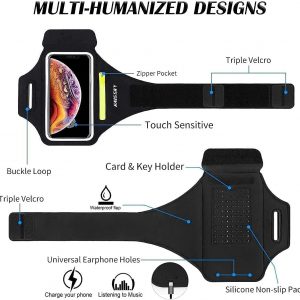 Brassard de sport avec support Airpods, téléphone, argent, clé, carte bancaire et autres. – Image 5
