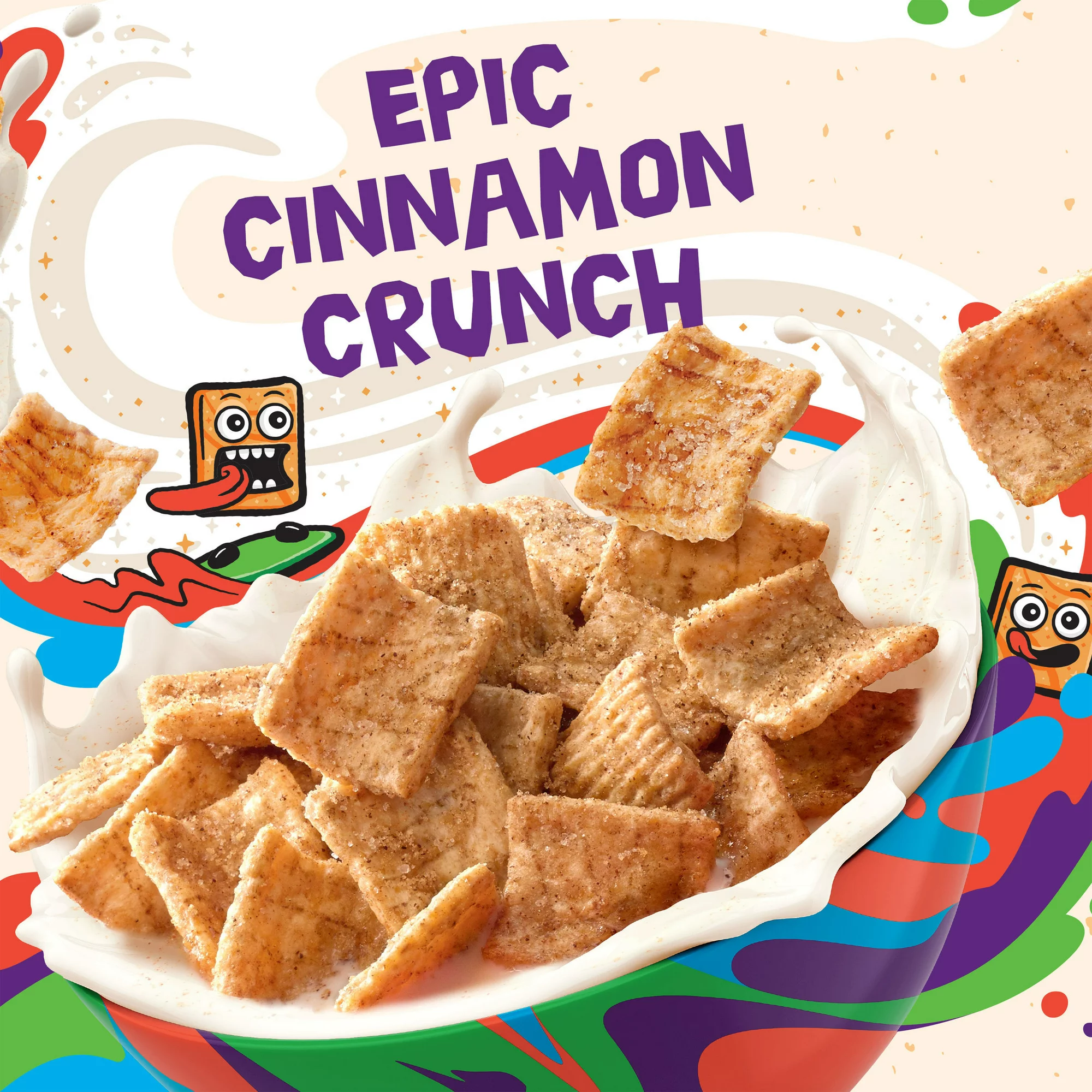 Cinnamon Toast Crunch, Breakfast Cereal, Cinnamon Sugar Squares 49oz 2 bags – 1