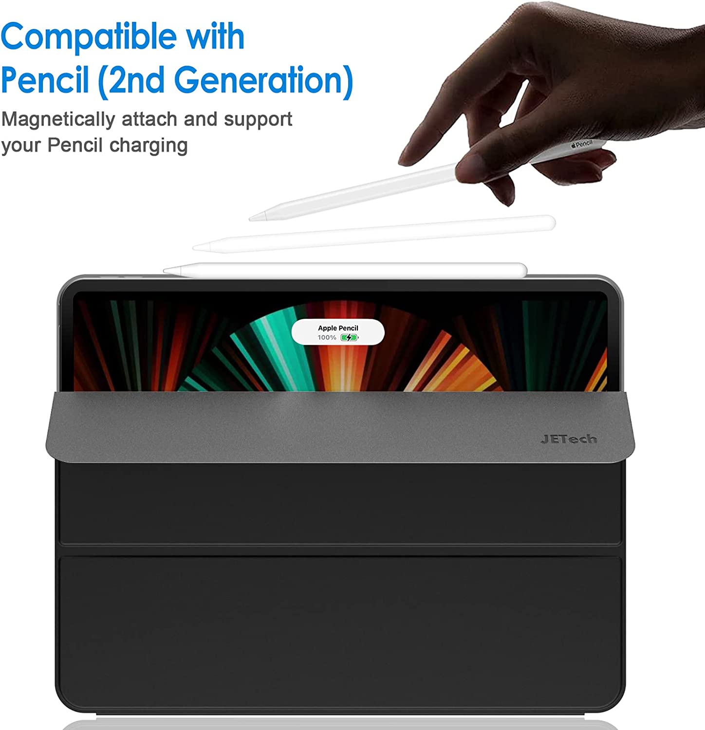 Coque compatible avec iPad 10,2 Pouces (Modèle 2021,2020,2019,  9ème/8ème/7ème Génération), Avec Veille,Réveil Automatique, Noir – JETech –  Zone Affaire