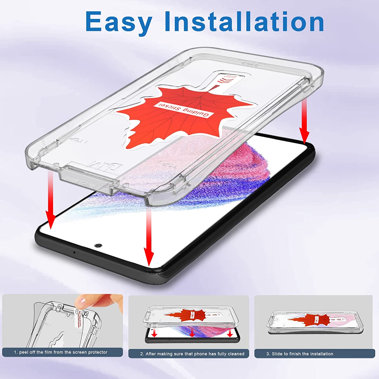 DEERLAMN Verre Trempé pour Samsung Galaxy A33 5G : A53 5G avec Cadre d’Installation, 9H Dureté Protection Écran, 2 Films de Protection et 2 Protection Ecran Caméra – 2