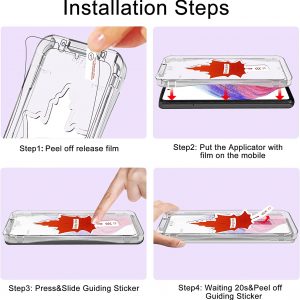 2 Protection écran et caméra en Verre Trempé pour Samsung Galaxy A33 5G / A53 5G avec Cadre d'Installation, 9H Dureté Protection Écran - DEERLAMN – Image 4