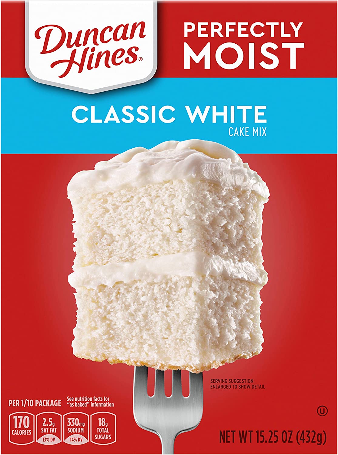 Duncan Hines Perfect Moist Classic White Cake Mix Lot de 3 moules à gâteau Blanc 432 g