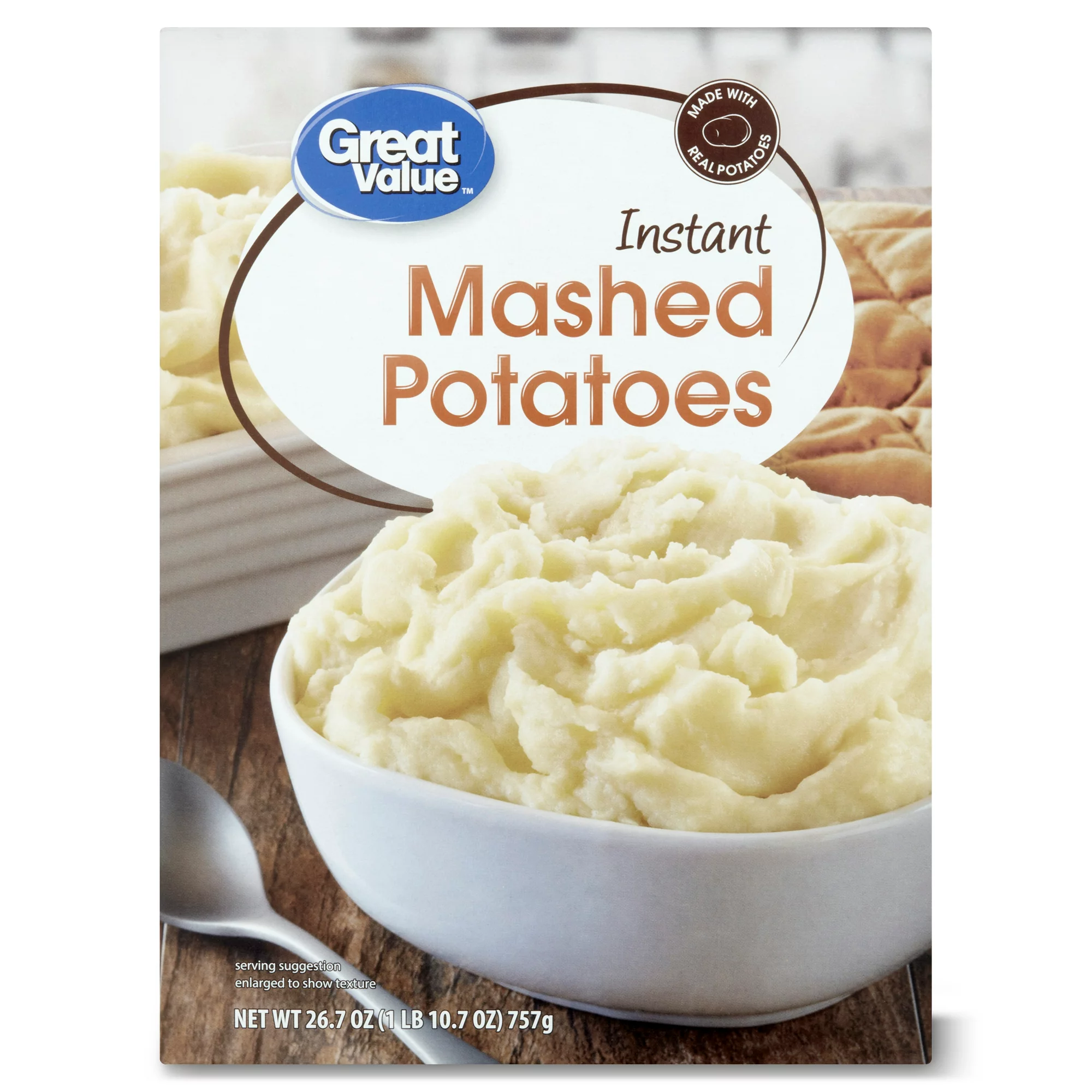 Great Value Instant Mashed Potatoes, 26.7 Oz