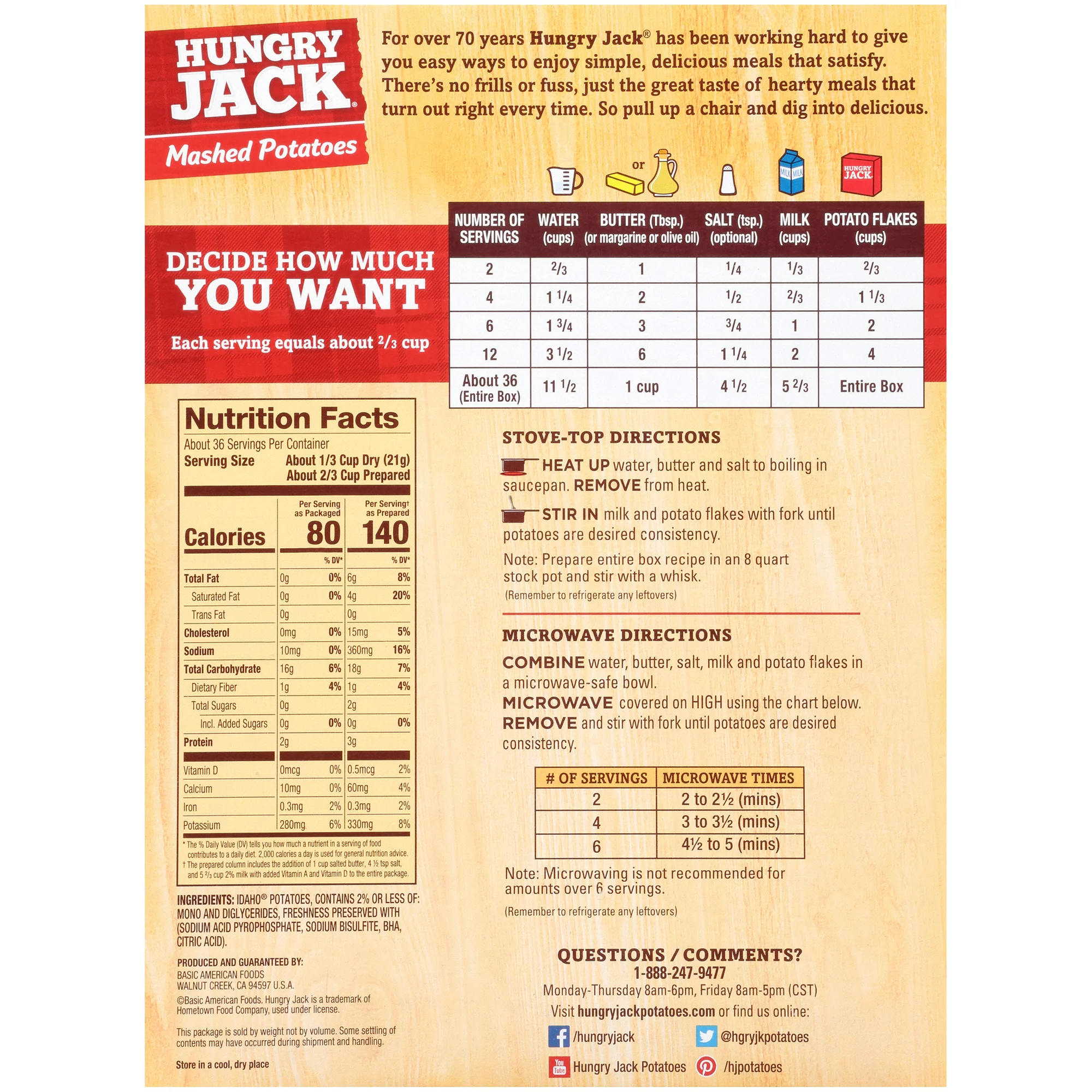 Hungry Jack Mashed Potatoes, 26.7 oz – 1
