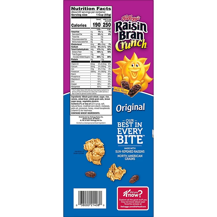 Kellogg’s Original Raisin Bran Crunch Céréales pour petit-déjeuner (42 oz) 12