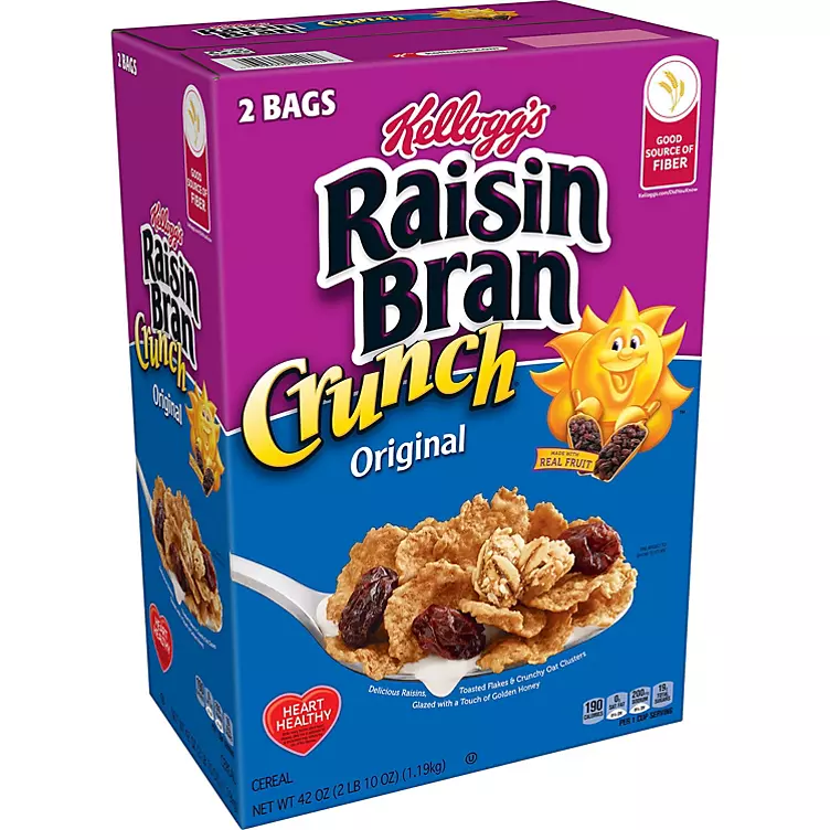 Kellogg’s Original Raisin Bran Crunch Céréales pour petit-déjeuner (42 oz)