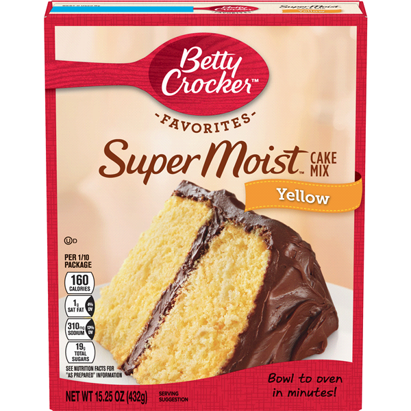 Mélange à gâteau jaune super humide Betty Crocker Favorites, boîte de 15,25 oz