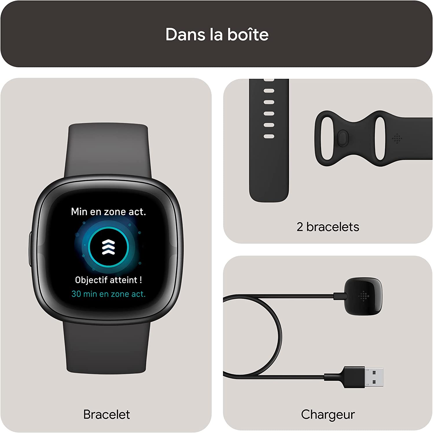 Fitbit Montre connectée Sport et santé Sense 2 avec GPS intégré, fonctionnalités avancées pour la santé, Jusqu’à 6 Jours d’autonomie de Batterie – 7