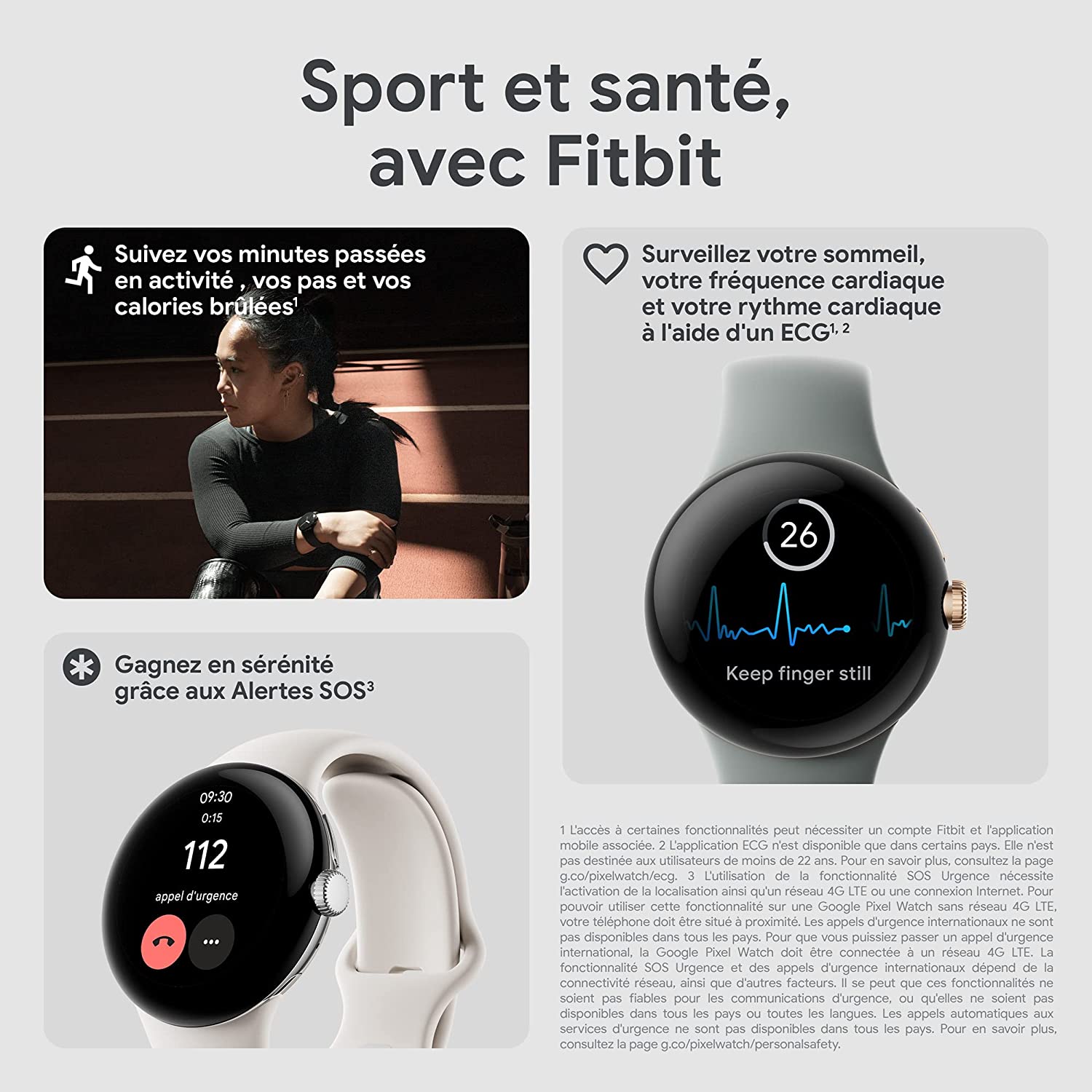 Google Pixel Watch – Montre connectée Android avec suivi et analyse des activités Montre de suivi de la fréquence cardiaque Matte Black Stainless Steel case with Obsidian Active band, WiFi-Bt