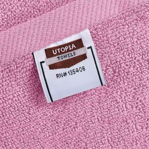 Serviettes de toilette de qualité pour hôtelière et spa 100 % coton, Douces et absorbantes, 600 g/m², 40,6 x 71,1 cm, Rose - Utopia Towels – Image 7