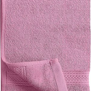 Serviettes de toilette de qualité pour hôtelière et spa 100 % coton, Douces et absorbantes, 600 g/m², 40,6 x 71,1 cm, Rose - Utopia Towels – Image 6