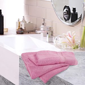 Serviettes de toilette de qualité pour hôtelière et spa 100 % coton, Douces et absorbantes, 600 g/m², 40,6 x 71,1 cm, Rose - Utopia Towels – Image 4