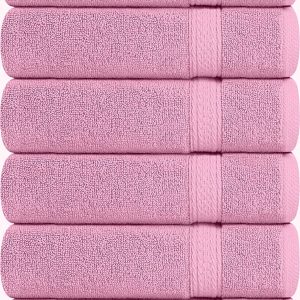 Serviettes de toilette de qualité pour hôtelière et spa 100 % coton, Douces et absorbantes, 600 g/m², 40,6 x 71,1 cm, Rose - Utopia Towels – Image 8
