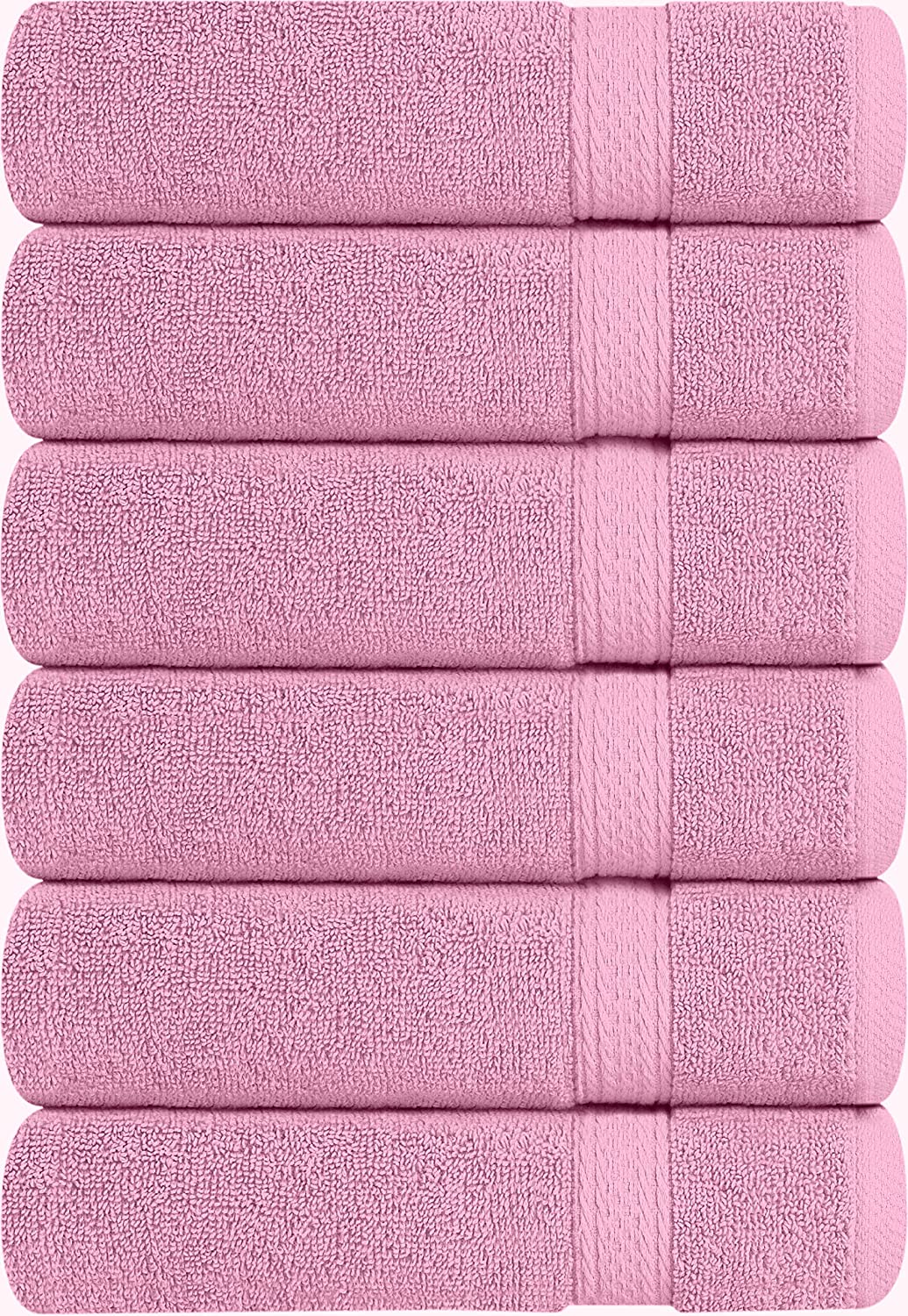 Lot de 6 serviettes Utopia en coton 600 g par m² rose 8
