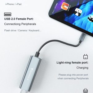 Adaptateur ethernet vers lightning avec synchronisation de données USB et port de charge fournit 10/100 Mbps - Foinniex – Image 6