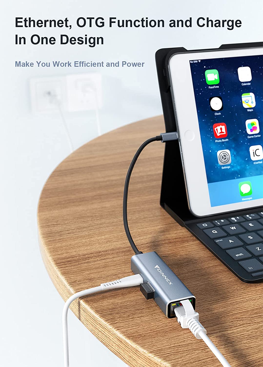 Adaptateur Ethernet PD de charge pour iPad, pour iPhone 11, X, X, XS, XR, 8, 7, 6. FOINNEX avec port de charge femelle, interface USB – 5