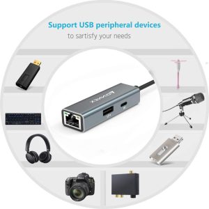 Adaptateur ethernet vers lightning avec synchronisation de données USB et port de charge fournit 10/100 Mbps - Foinniex – Image 5