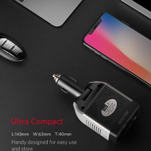 Convertisseur BESTEK 150W Onduleur pour voiture - Gris et noir – Image 3