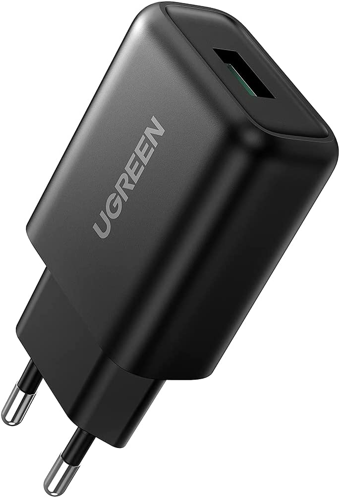 Chargeur UGREEN Secteur USB Quick Charge 3.0 Compatible avec iPhone Galaxy Google Xiaomi Redmi Poco Huawei Honor Oneplus HTC LG Oppo (Noir)