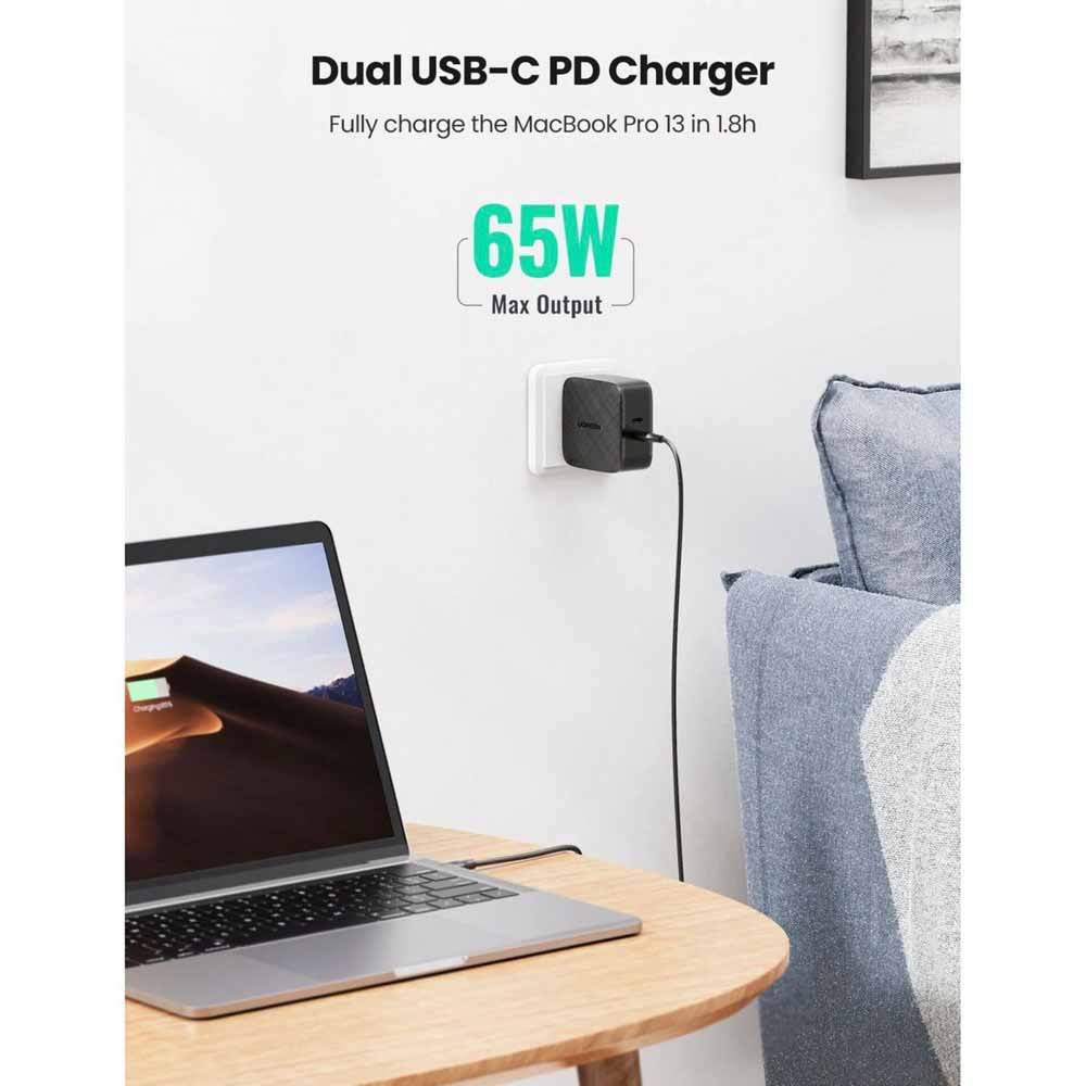 Chargeur rapide avec 2 ports USB-C, QC4.0 – 66W UGREEN CD216 2